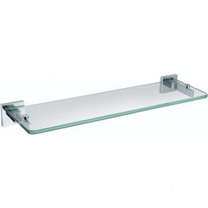 Bristan Square Glass Shelf - Chrome Plated
