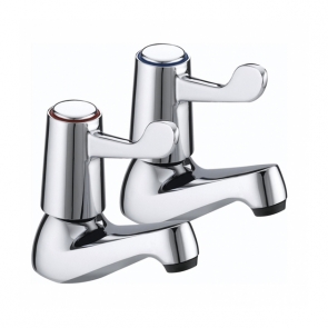 Bristan Value Lever Basin Taps 76mm Levers - Chrome Plated