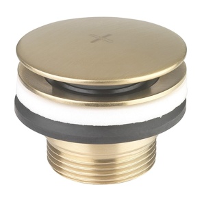 Britton Universal Press Top Basin Waste Brushed Brass | Product Image