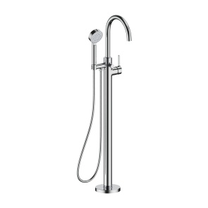 Britton Hoxton 2.0 Chrome Floor Standing Bath Shower Mixer Tap with Handset | Product Image