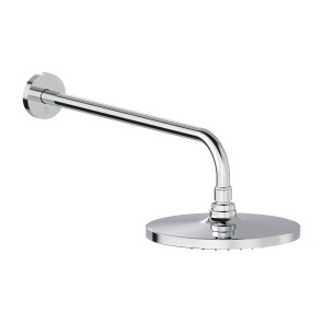 Britton Hoxton 2.0 Chrome 200mm Round Rain Shower Head with Wall Arm | Product Image