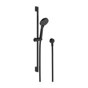 Britton Hoxton 2.0 Matt Black Slide Rail Shower Kit with Outlet Elbow | Product Image