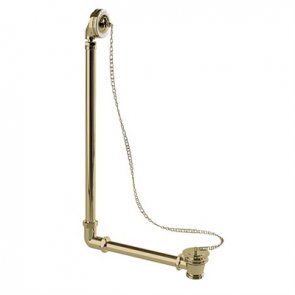Burlington Exposed Bath Overflow Waste with Plug and Chain - Gold
