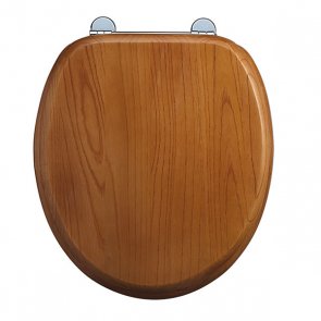 Burlington Standard Moulded Wood Toilet Seat Standard Hinges - Oak