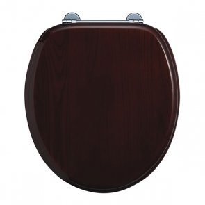 Burlington Standard Moulded Wood Toilet Seat Standard Hinges Mahogany