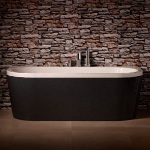 Carron Halycon D Shaped Front Bath Panel 552mm H x 1745mm W x 800mm D- Granite