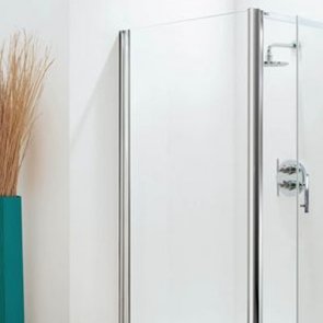 Coram Optima 6 White Side Panel, 760mm Wide, 6mm Plain Glass | Product Image