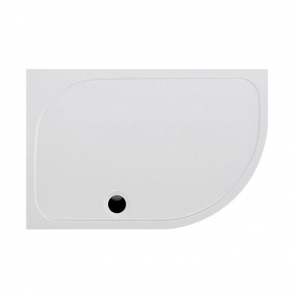 Coram Stone Resin Flat Top Offset Quadrant Shower Tray 1000mm x 800mm Right Handed