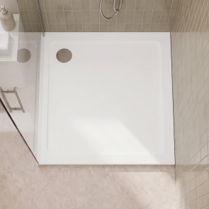 Delphi Aragon White Square Shower Tray 800mm x 800mm | Product Image