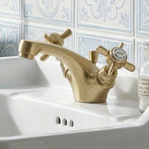 Delphi Belgravia Brushed Brass Mono Basin Mixer Tap with Pop-Up Waste | Product Image