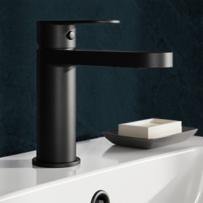 Delphi Cargo Matt Black Mono Basin Mixer Tap | Product Image