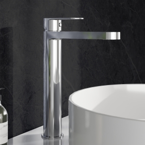 Delphi Cargo Chrome High Rise Tall Mono Basin Mixer Tap | Product Image