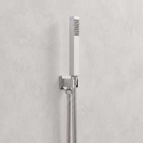 Delphi Square Pencil Chrome Shower Handset (inc Bracket and Hose) | Product Image