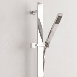 Delphi Square Pencil Chrome Slider Rail Shower Kit (inc Outlet Elbow) | Product Image