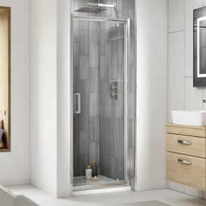 Delphi Expressions Chrome Pivot Shower Door 800mm - 6mm Glass | Product Image