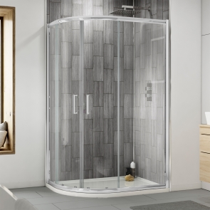 Delphi Expressions Chrome Offset Quadrant Shower Enclosure 1200mm x 800mm - 6mm Glass | Product Image