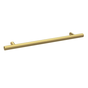Delphi Large Knurled T-Bar Furniture Handle 252mm Brushed Brass (x2) | Product Image