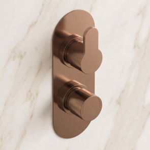 Delphi Loop Brushed Bronze 1-Outlet Dual Concealed Shower Valve | Product Image