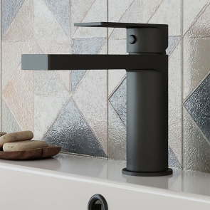 Delphi Port Matt Black Mono Basin Mixer Tap | Product Image