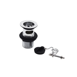 Deva 1 1/4 Inch Basin Waste with Poly Plug, Chain and Stay Chrome - Slotted | Product Image