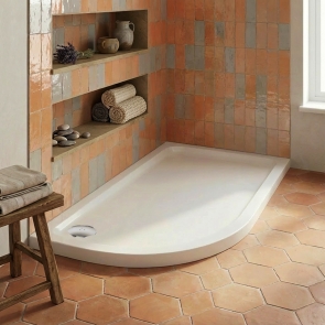 Duchy Carn Anti-Slip Stone Resin Offset Quadrant Shower Tray 1000mm x 800mm Left Handed | Product Image