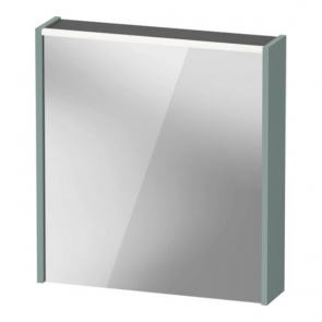 Duravit D-Code LED 1-Door Mirror Bathroom Cabinet 700mm H x 650mm W Left Hand Opening - Fjord Green | Product Image