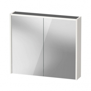 Duravit D-Code LED 2-Door Mirror Bathroom Cabinet 700mm H x 800mm W - Gloss White | Product Image