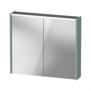Duravit D-Code LED 2-Door Mirror Bathroom Cabinet 700mm H x 800mm W - Fjord Green | Product Image