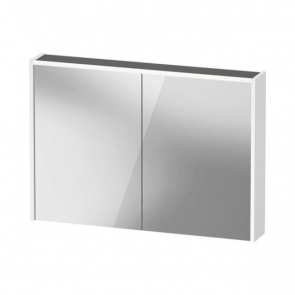 Duravit D-Code LED 2-Door Mirror Bathroom Cabinet 700mm H x 1000mm W - Matt White | Product Image