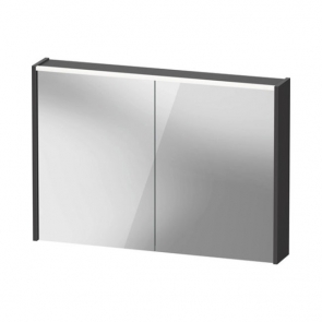 Duravit D-Code LED 2-Door Mirror Bathroom Cabinet 700mm H x 1000mm W - Matt Graphite | Product Image