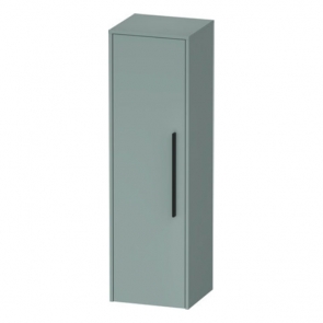 Duravit D-Code 400mm 1-Door Left Hand Opening Tall Unit with Black Handle - Fjord Green