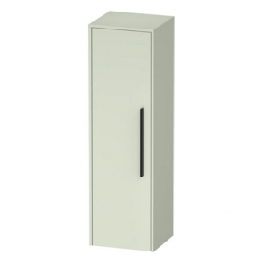Duravit D-Code 400mm 1-Door Left Hand Opening Tall Unit with Black Handle- Pale Green