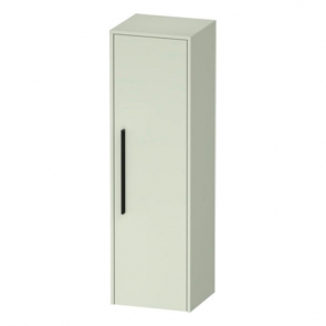 Duravit D-Code 400mm 1-Door Right Hand Opening Tall Unit with Black Handle- Pale Green