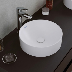 Duravit Durapoint Sit-On Countertop Round Basin 360mm Wide - Matt White | Product Image
