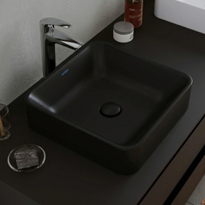 Duravit Durapoint Sit-On Countertop Basin 500mm Wide - Matt Black | Product Image