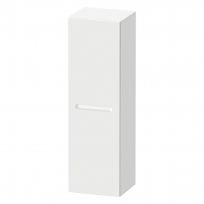Duravit No.1 Left Handed Wall Hung 1-Door Tall Storage Unit 400mm Wide - Matt White | Product Image