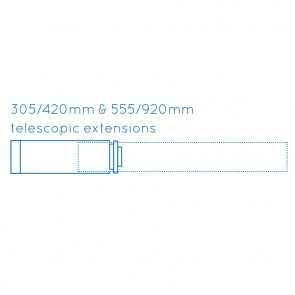 Firebird 555/920mm Adjustable White Conventional Flue Pipe (100mm Diameter) 