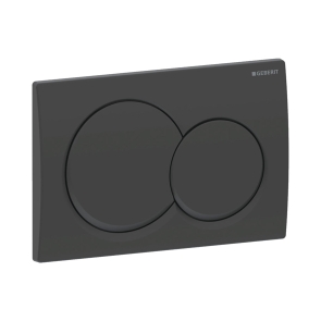 Geberit Alpha01 Round Flush Plate for Dual Flush - Matt Black | Product Image