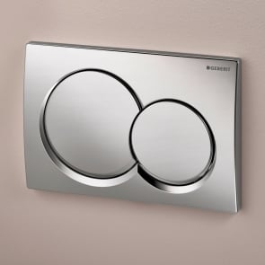 Geberit Alpha01 Round Flush Plate for Dual Flush - Gloss Chrome Plated