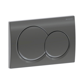 Geberit Alpha01 Round Flush Plate for Dual Flush - Black Chrome | Product Image