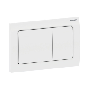 Geberit Alpha01 Square Flush Plate for Dual Flush - White | Product Image