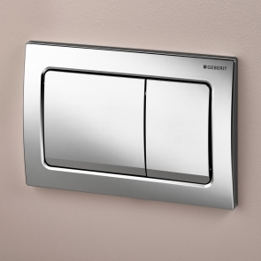 Geberit Alpha01 Square Flush Plate for Dual Flush - Gloss Chrome Plated