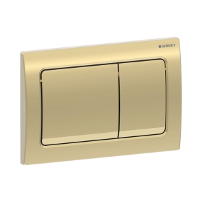 Geberit Alpha01 Square Flush Plate for Dual Flush - Brass Coloured | Product Image