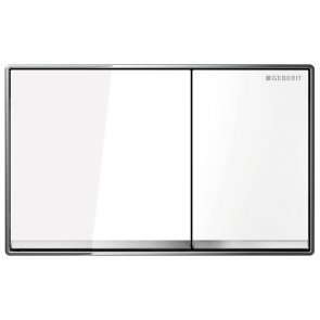 Geberit Omega60 Dual Flush Plate White Glass