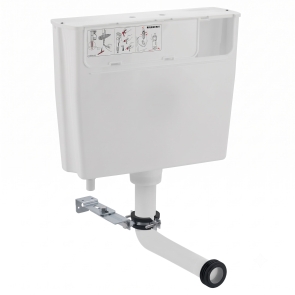 Geberit Low Height 6/3 Litres Concealed Toilet Cistern Pneumatic Flush Actuation - White | Product Image
