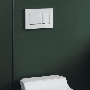 Geberit Sigma30 Dual Flush Plate - White/Gloss Chrome | Product Image