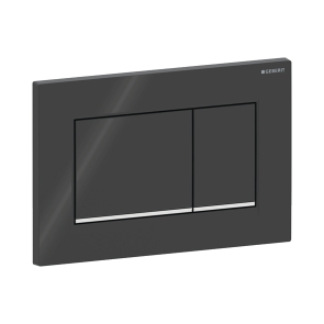 Geberit Sigma30 Dual Flush Plate - Polished Black/Chrome | Product Image