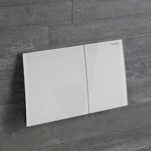 Geberit Sigma70 Dual Flush Plate - White Glass | Product Image