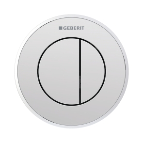 Geberit Type 10 Pneumatic Dual Flush Plate Button for 120mm and 150mm Cistern - Matt/Gloss Chrome | Product Image