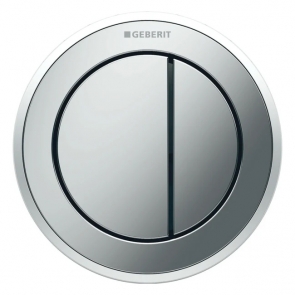 Geberit Type 10 Pneumatic Dual Flush Plate Button for Concealed Cistern - Matt / Gloss Chrome